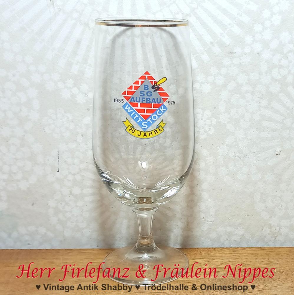 DDR Bierglas BSG Aufbau Wittstock 1975